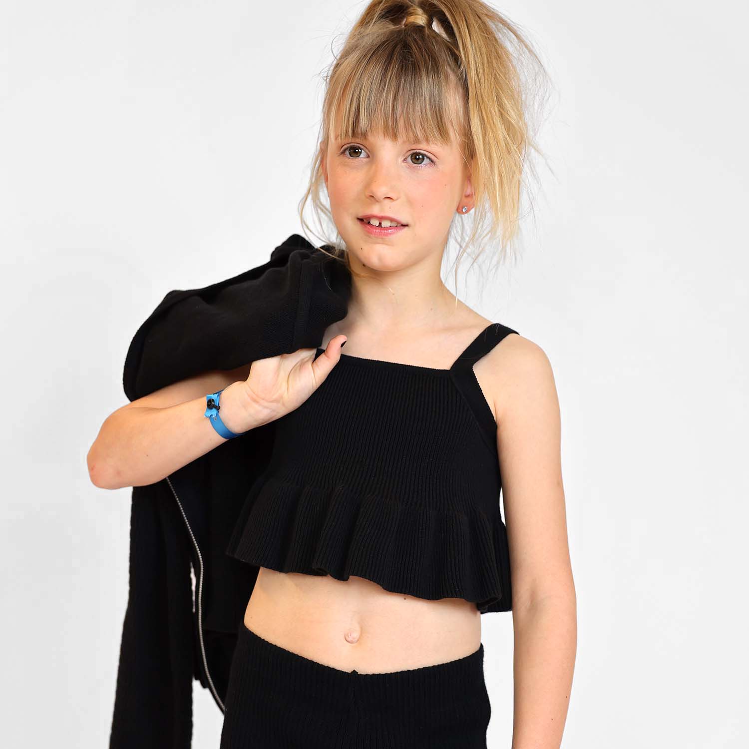 Kids Crop Tops in Black