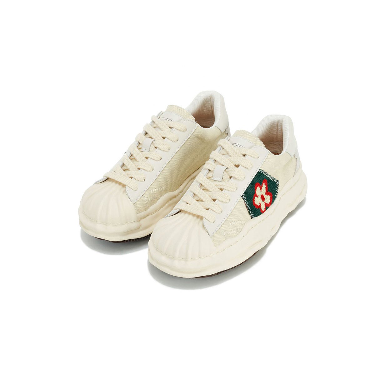 Green Patch Platform Sneakers