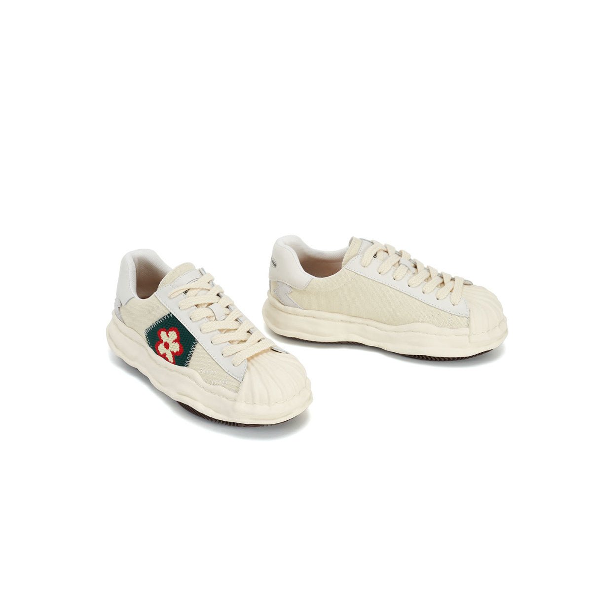 Green Patch Platform Sneakers