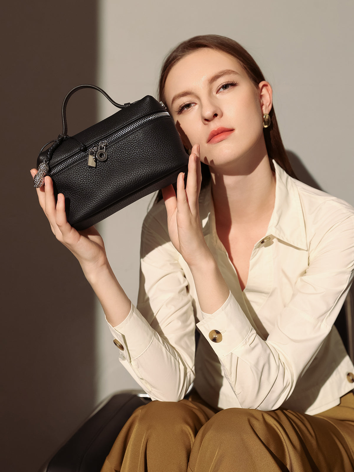 Leather Mini Cosmetic Travel Bag