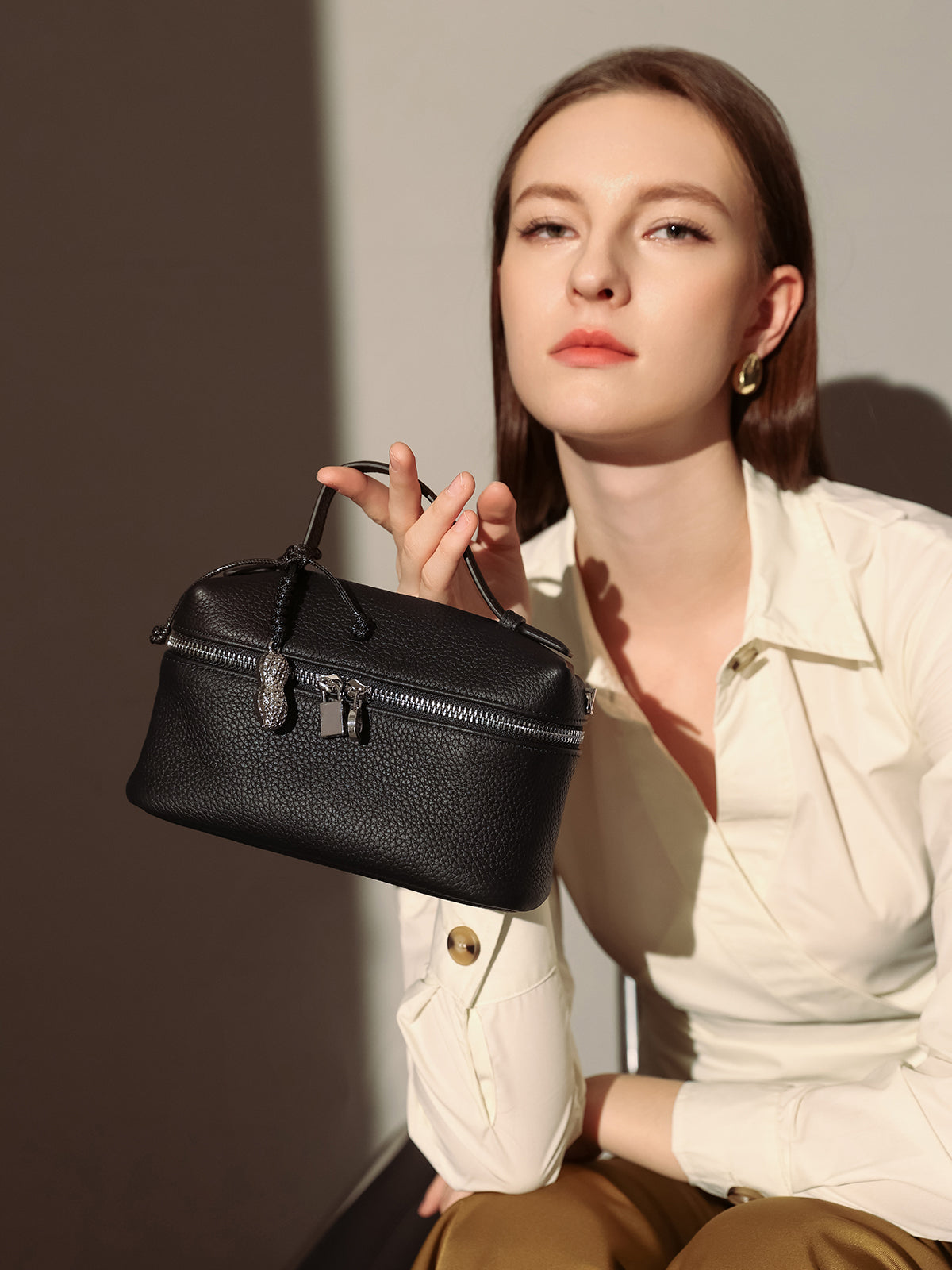 Leather Mini Cosmetic Travel Bag