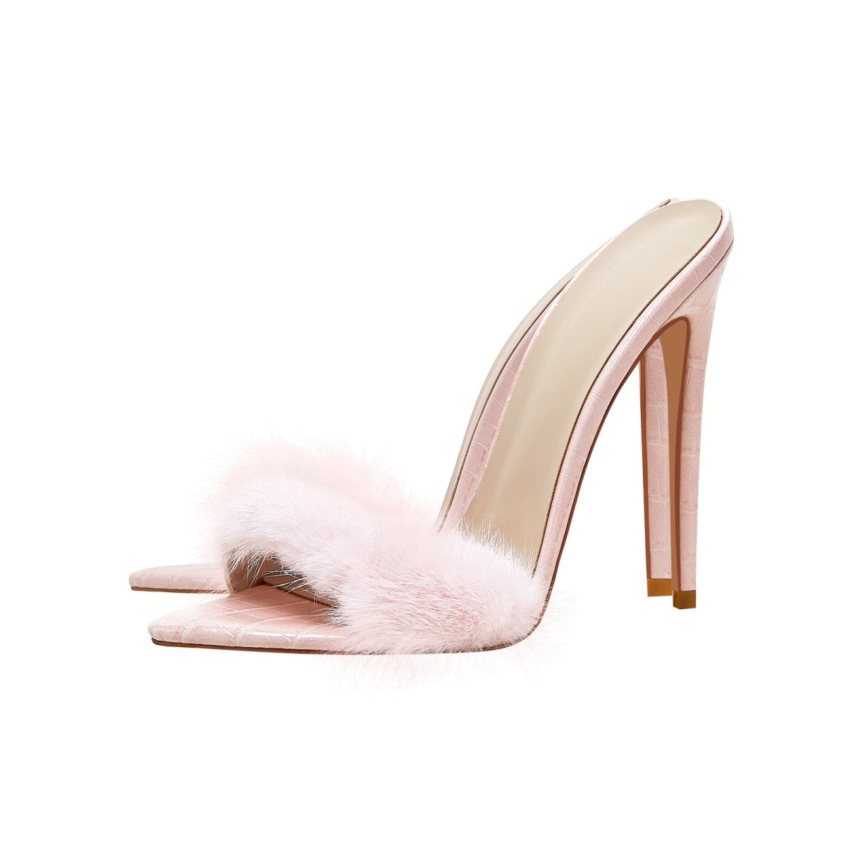 Lightweight Fluffy Pink Heels