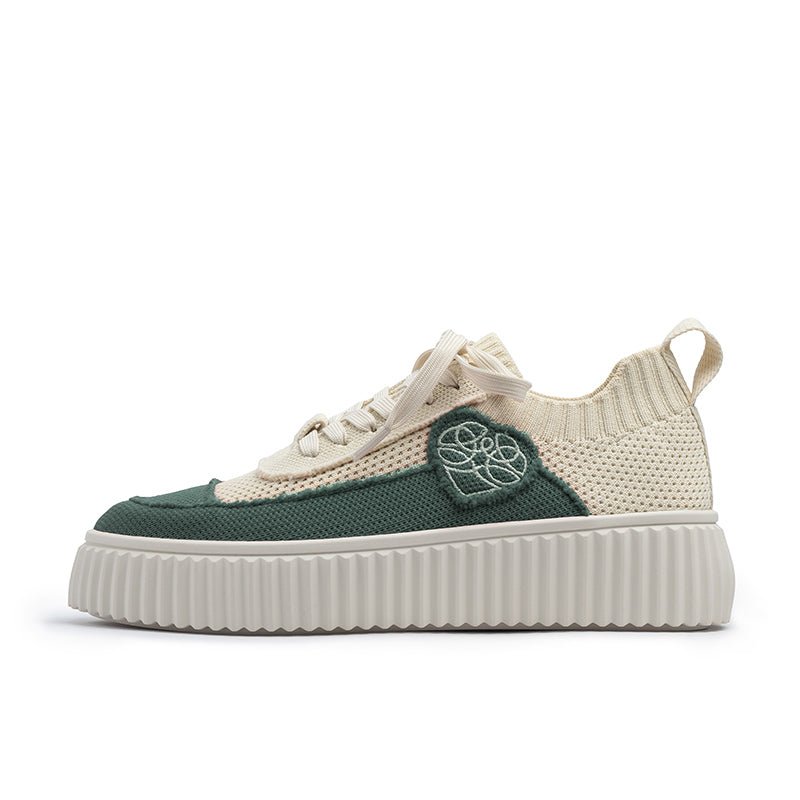 Versatile Round Toe Thick Soled Casual Sneakers