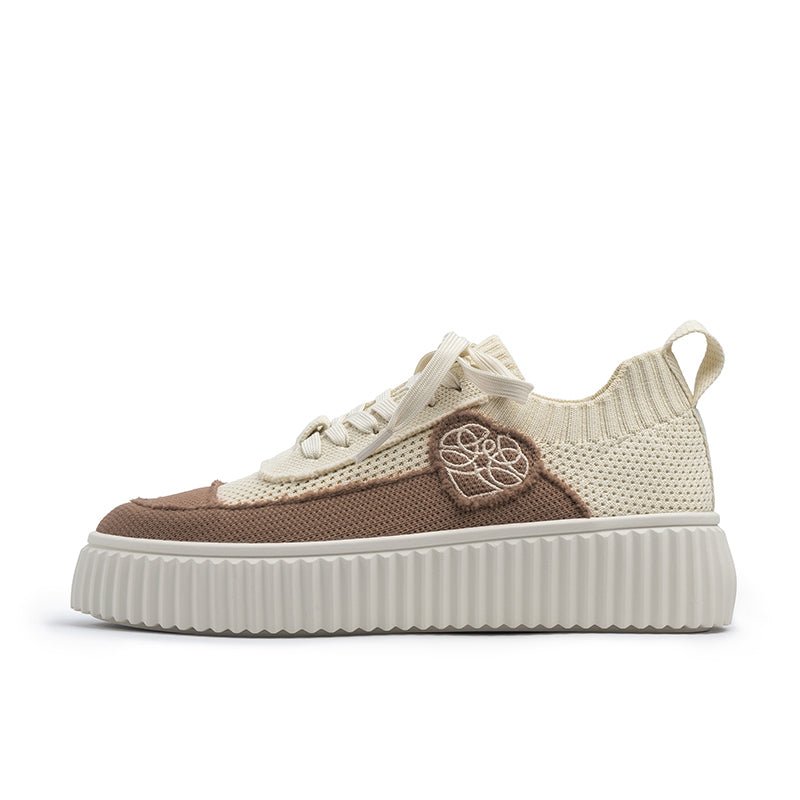 Versatile Round Toe Thick Soled Casual Sneakers