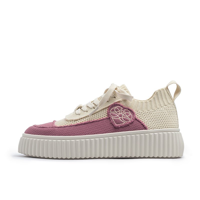 Versatile Round Toe Thick Soled Casual Sneakers