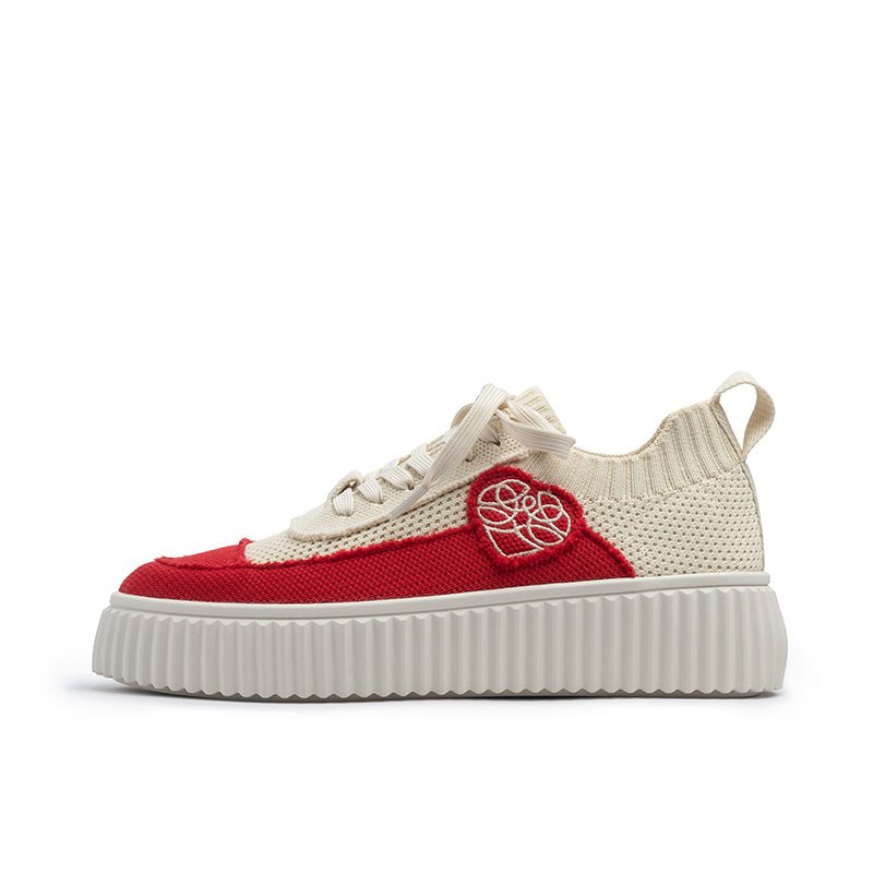 Versatile Round Toe Thick Soled Casual Sneakers