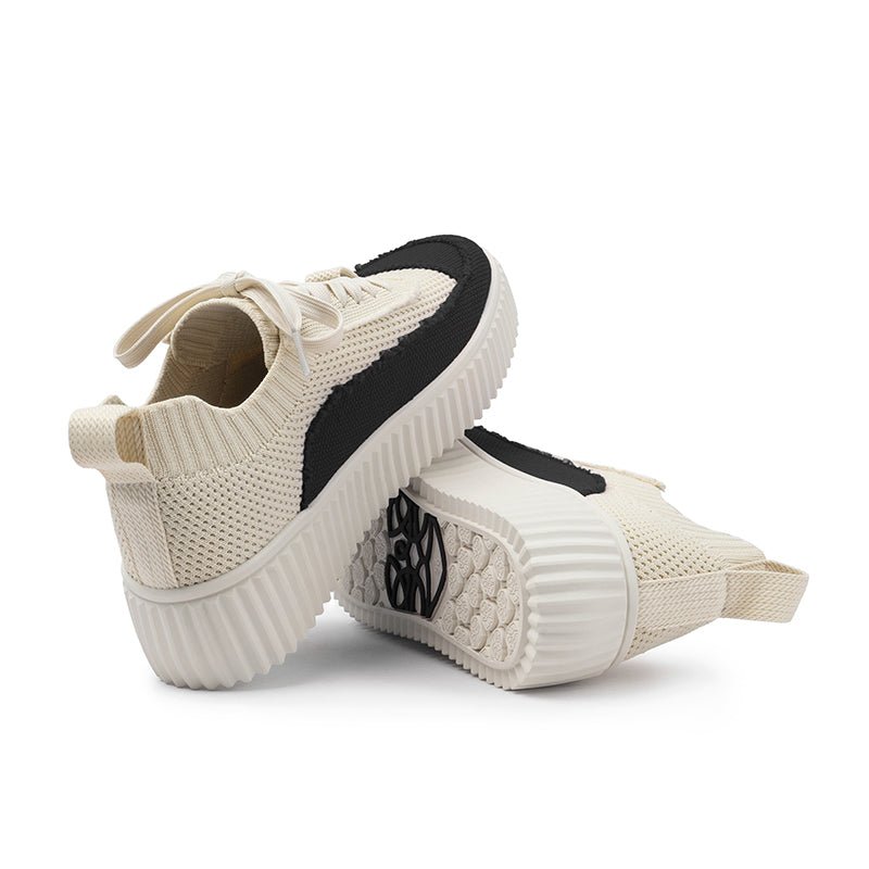 Versatile Round Toe Thick Soled Casual Sneakers