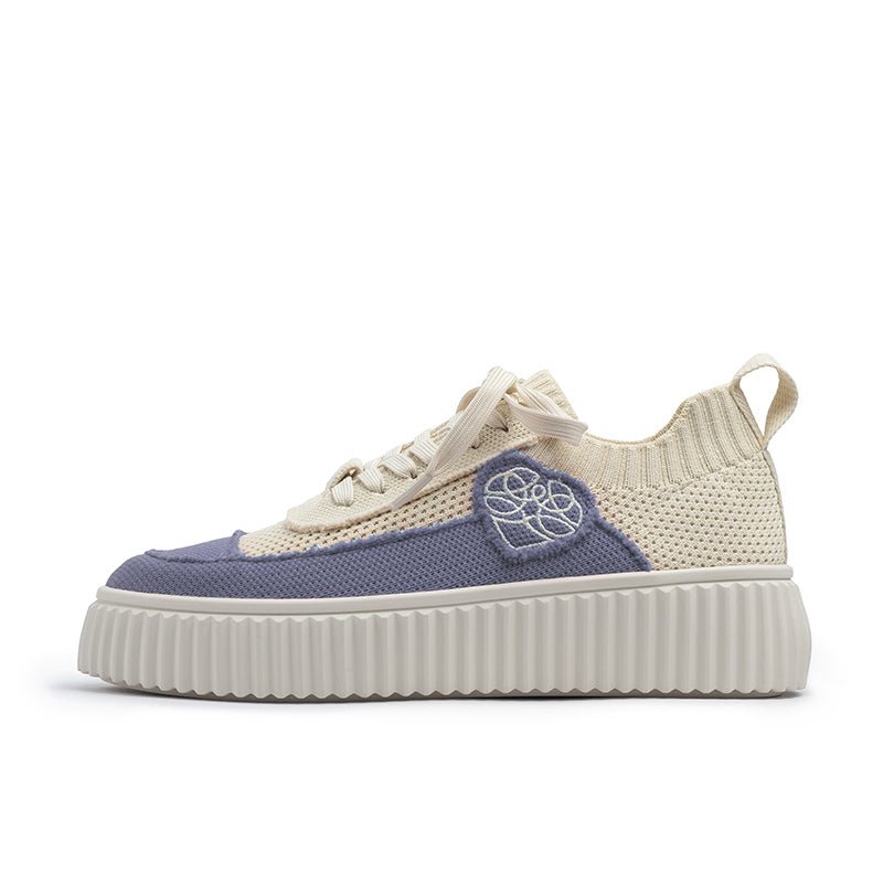 Versatile Round Toe Thick Soled Casual Sneakers